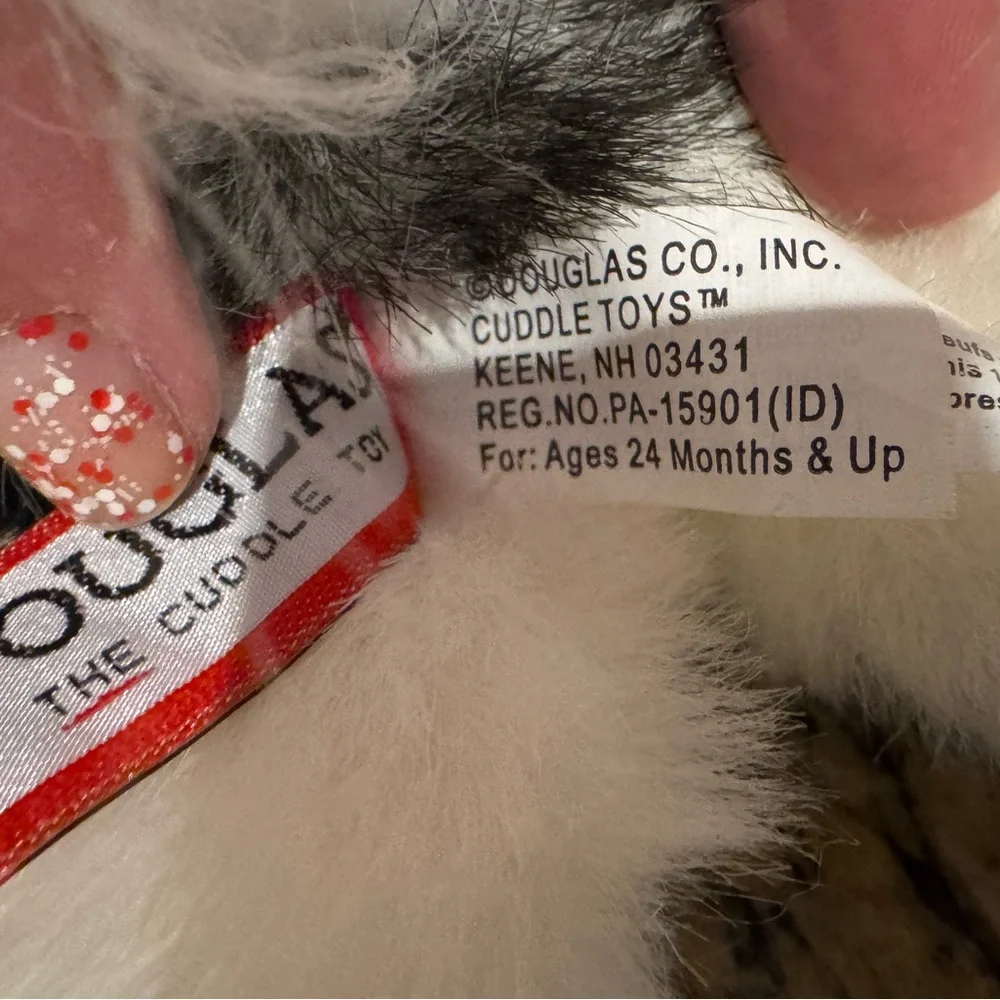 Douglas Plush Husky Dog Toy - Gray & White Soft Companion NWOT manuf 2013